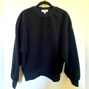 *COS* Oversized Black Crewneck Sweater with Ribbed Details